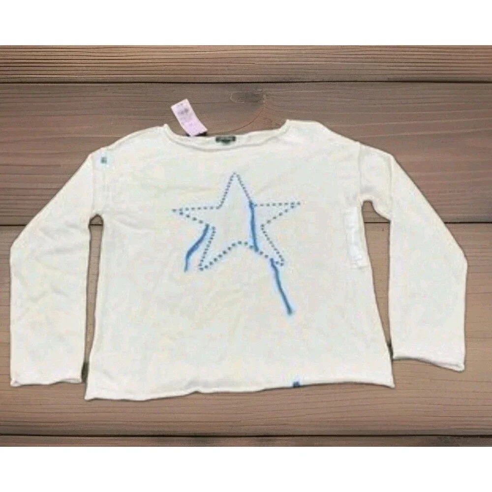Women's Wide Crewneck Americana Pullover Sweater - Wild Fable Sz. L